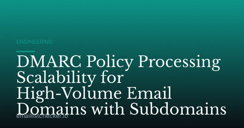 DMARC Policy Processing Scalability for High-Volume Email Domains with Subdomains