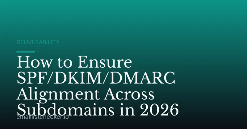 How to Ensure SPF/DKIM/DMARC Alignment Across Subdomains in 2026