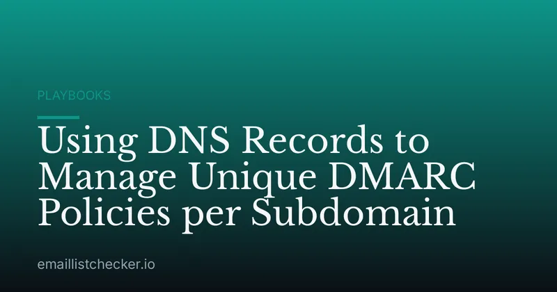 Using DNS Records to Manage Unique DMARC Policies per Subdomain