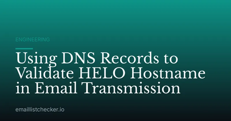 Using DNS Records to Validate HELO Hostname in Email Transmission