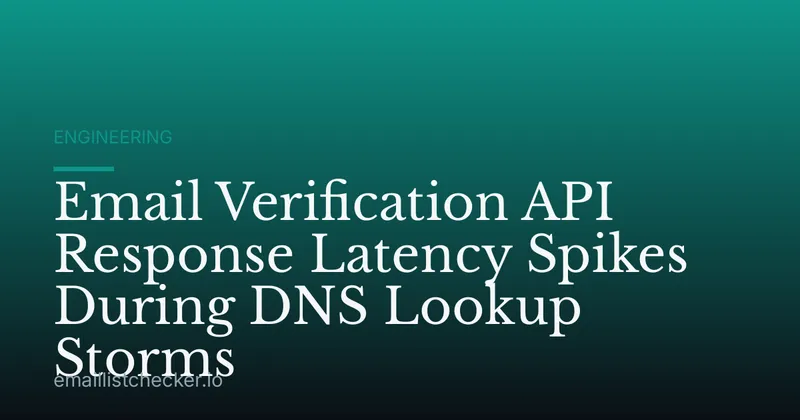 Email Verification API Response Latency Spikes During DNS Lookup Storms