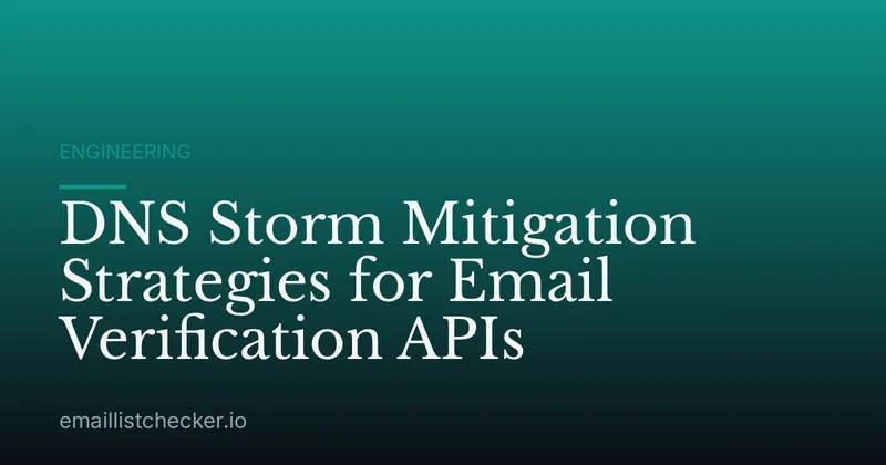 DNS Storm Mitigation Strategies for Email Verification APIs