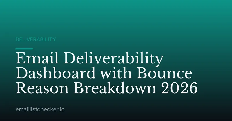 Email Deliverability Dashboard with Bounce Reason Breakdown 2026