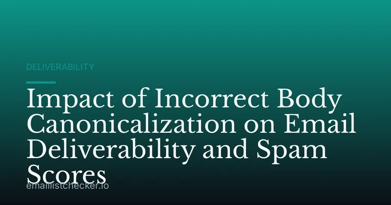 Impact of Incorrect Body Canonicalization on Email Deliverability and Spam Scores