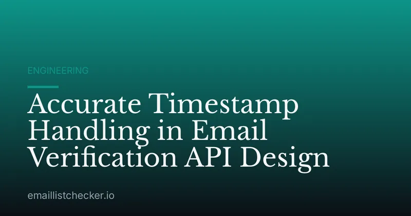 Accurate Timestamp Handling in Email Verification API Design