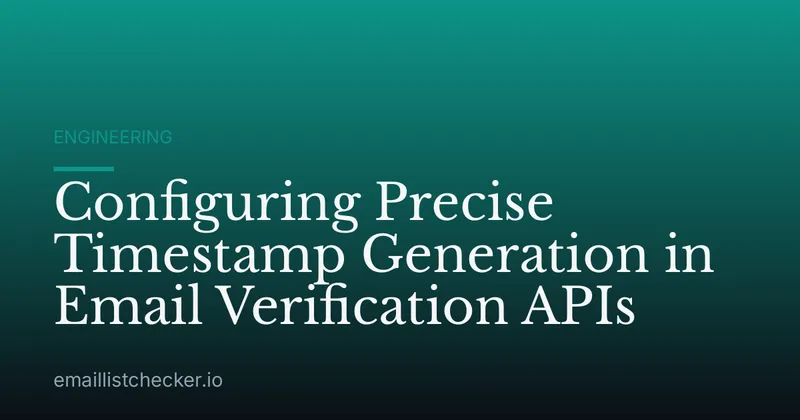 Configuring Precise Timestamp Generation in Email Verification APIs