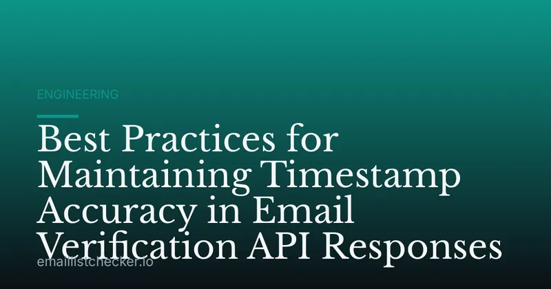 Best Practices for Maintaining Timestamp Accuracy in Email Verification API Responses