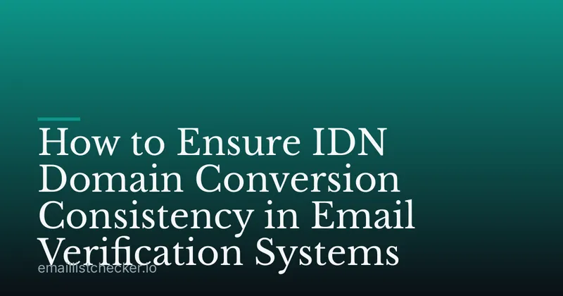 How to Ensure IDN Domain Conversion Consistency in Email Verification Systems
