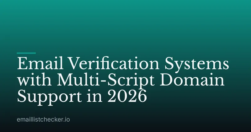 Email Verification Systems with Multi-Script Domain Support in 2026