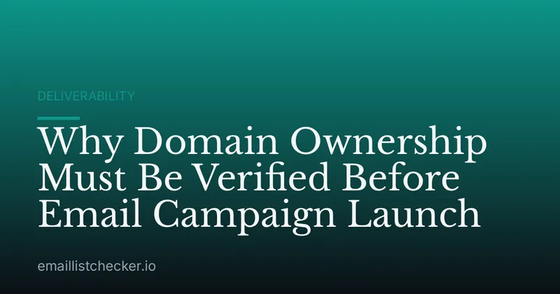 Why Domain Ownership Must Be Verified Before Email Campaign Launch
