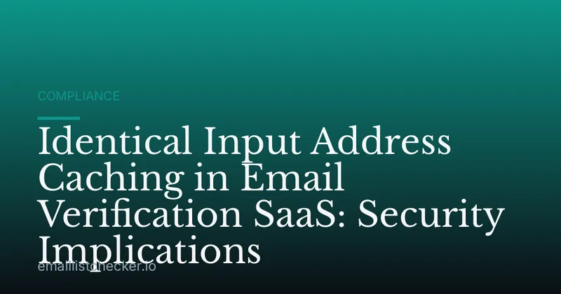Identical Input Address Caching in Email Verification SaaS: Security Implications