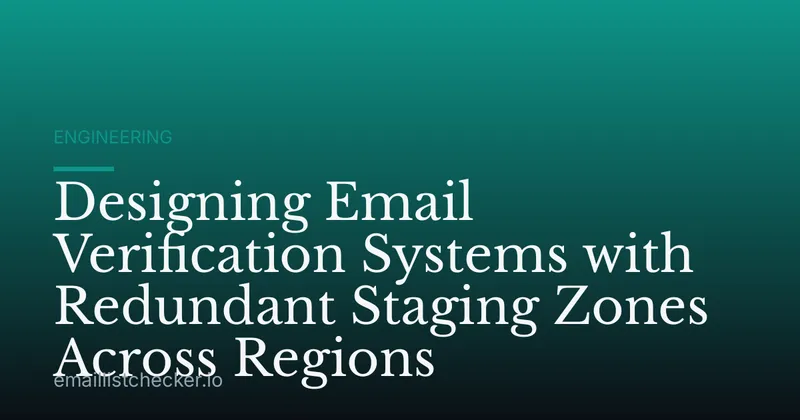 Designing Email Verification Systems with Redundant Staging Zones Across Regions