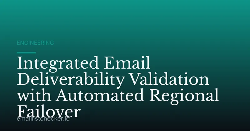Integrated Email Deliverability Validation with Automated Regional Failover