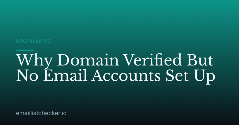 Why Domain Verified But No Email Accounts Set Up