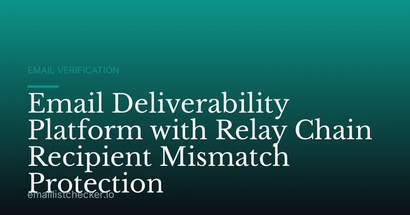 Email Deliverability Platform with Relay Chain Recipient Mismatch Protection