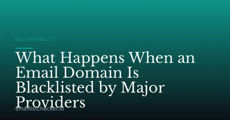 What Happens When an Email Domain Is Blacklisted by Major Providers