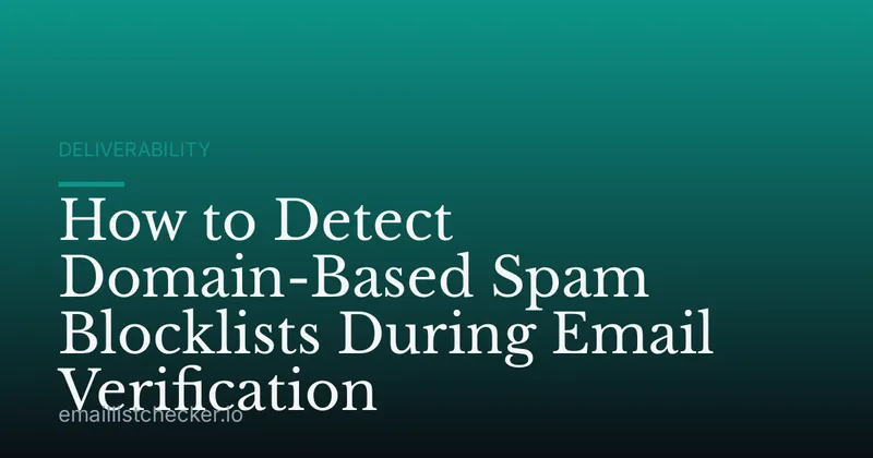 How to Detect Domain-Based Spam Blocklists During Email Verification