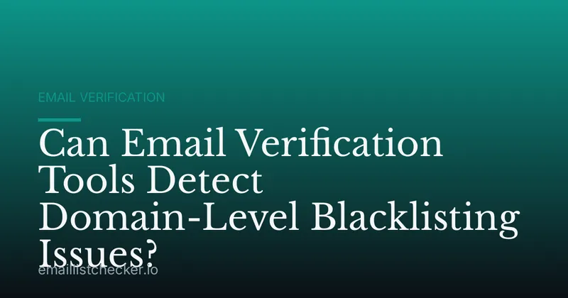 Can Email Verification Tools Detect Domain-Level Blacklisting Issues?