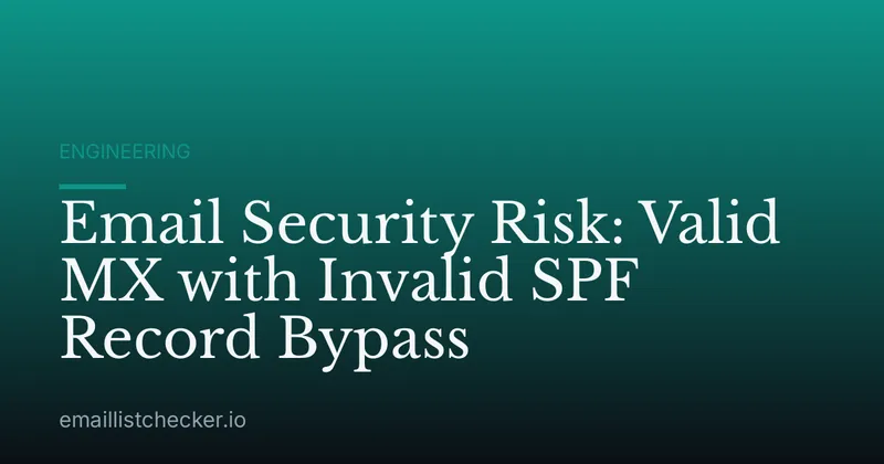 Email Security Risk: Valid MX with Invalid SPF Record Bypass