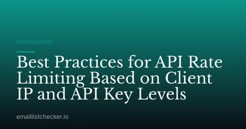 Best Practices for API Rate Limiting Based on Client IP and API Key Levels