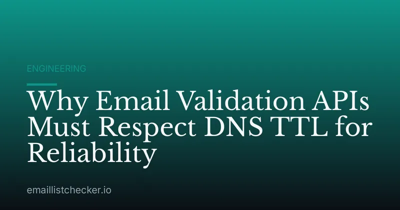Why Email Validation APIs Must Respect DNS TTL for Reliability