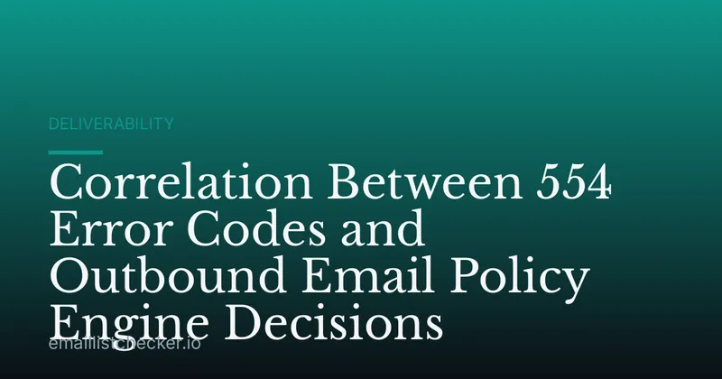 Correlation Between 554 Error Codes and Outbound Email Policy Engine Decisions