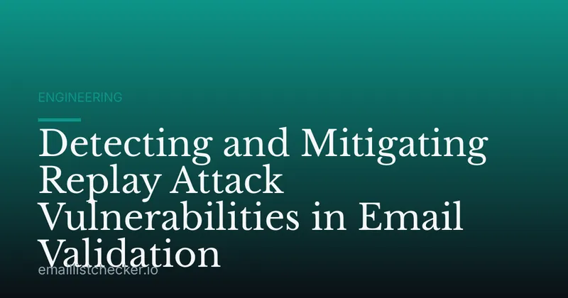 Detecting and Mitigating Replay Attack Vulnerabilities in Email Validation