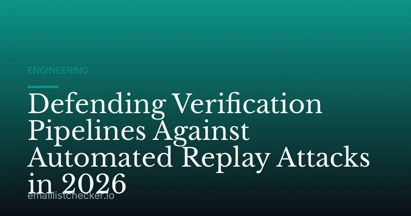 Defending Verification Pipelines Against Automated Replay Attacks in 2026