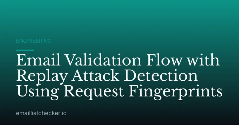 Email Validation Flow with Replay Attack Detection Using Request Fingerprints