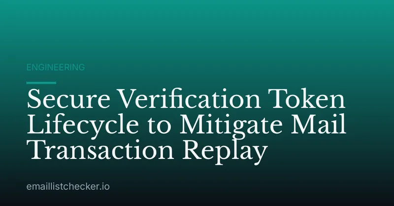 Secure Verification Token Lifecycle to Mitigate Mail Transaction Replay