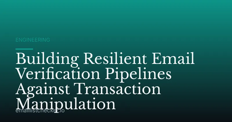 Building Resilient Email Verification Pipelines Against Transaction Manipulation