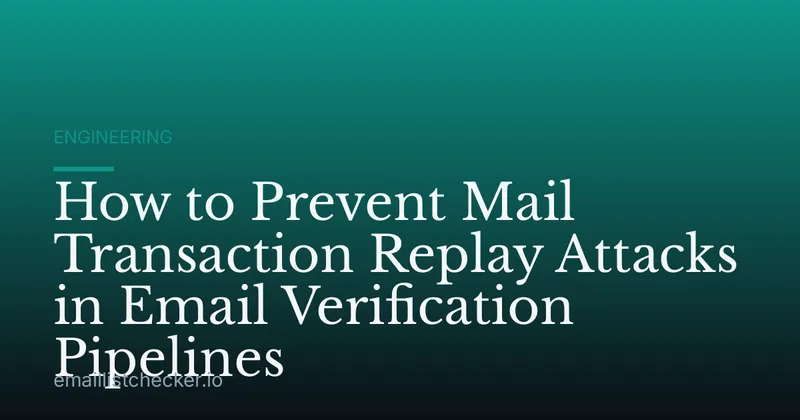How to Prevent Mail Transaction Replay Attacks in Email Verification Pipelines