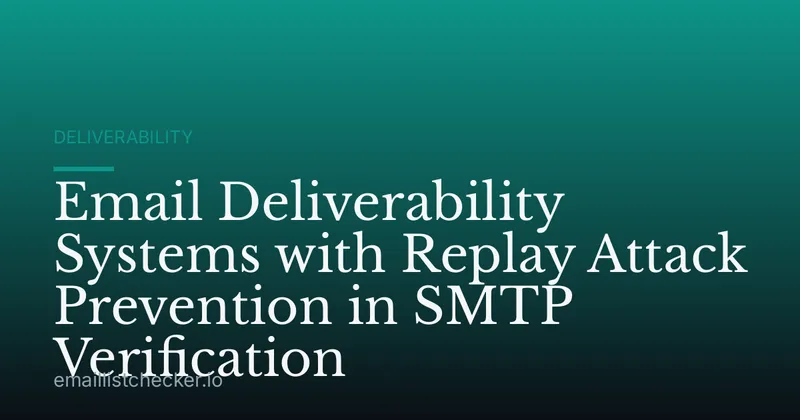 Email Deliverability Systems with Replay Attack Prevention in SMTP Verification