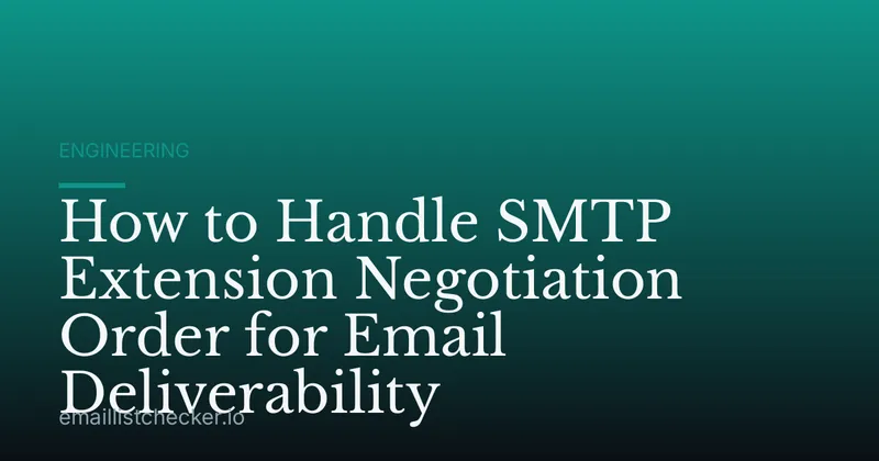 How to Handle SMTP Extension Negotiation Order for Email Deliverability