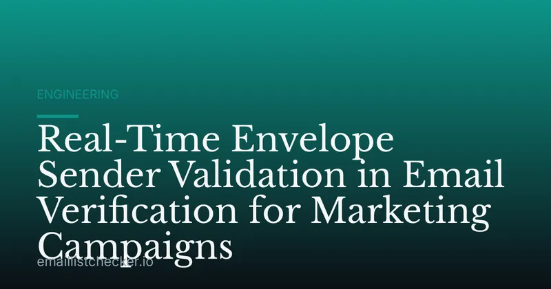 Real-Time Envelope Sender Validation in Email Verification for Marketing Campaigns