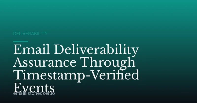 Email Deliverability Assurance Through Timestamp-Verified Events