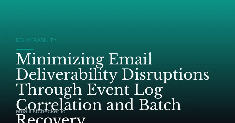 Minimizing Email Deliverability Disruptions Through Event Log Correlation and Batch Recovery