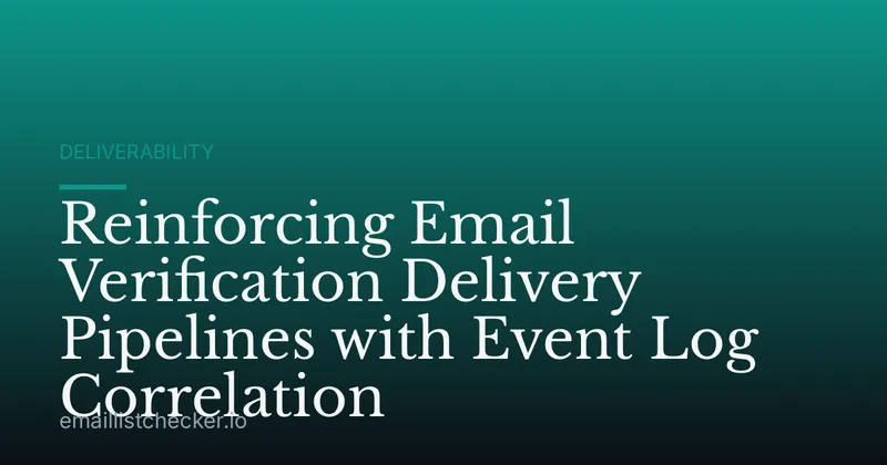Reinforcing Email Verification Delivery Pipelines with Event Log Correlation