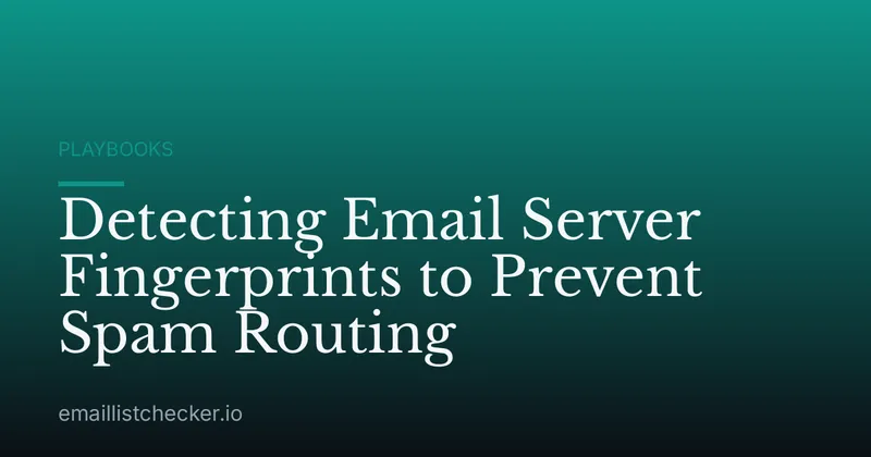 Detecting Email Server Fingerprints to Prevent Spam Routing