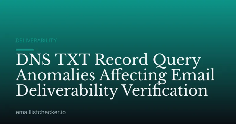 DNS TXT Record Query Anomalies Affecting Email Deliverability Verification