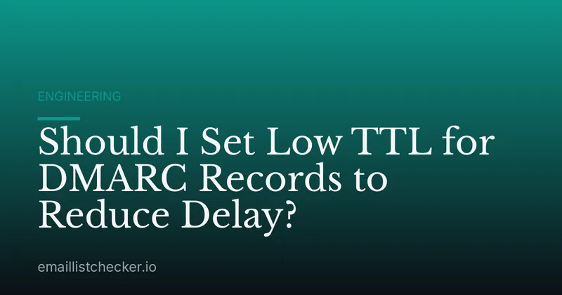 Should I Set Low TTL for DMARC Records to Reduce Delay?