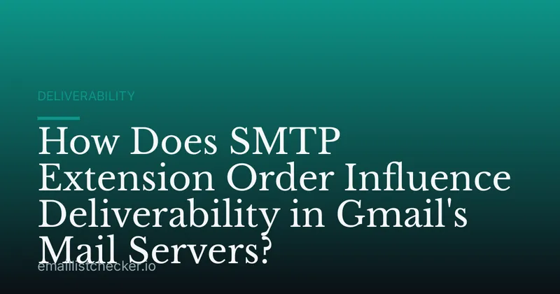 How Does SMTP Extension Order Influence Deliverability in Gmail's Mail Servers?