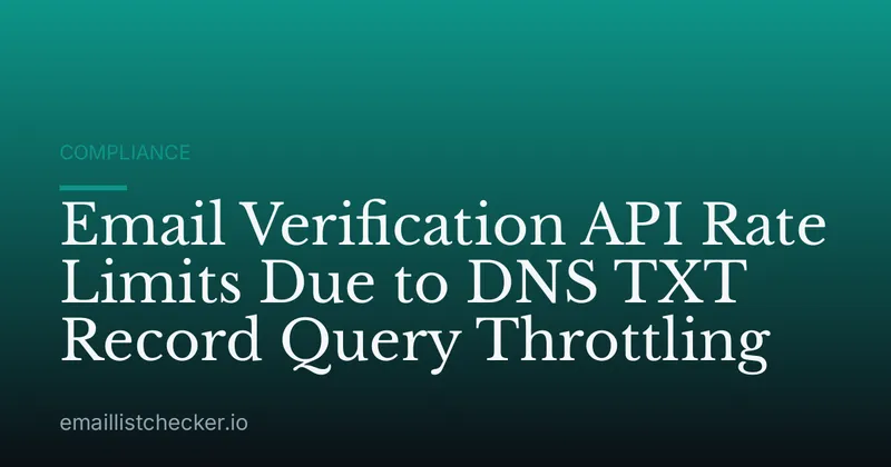 Email Verification API Rate Limits Due to DNS TXT Record Query Throttling