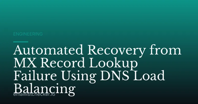 Automated Recovery from MX Record Lookup Failure Using DNS Load Balancing