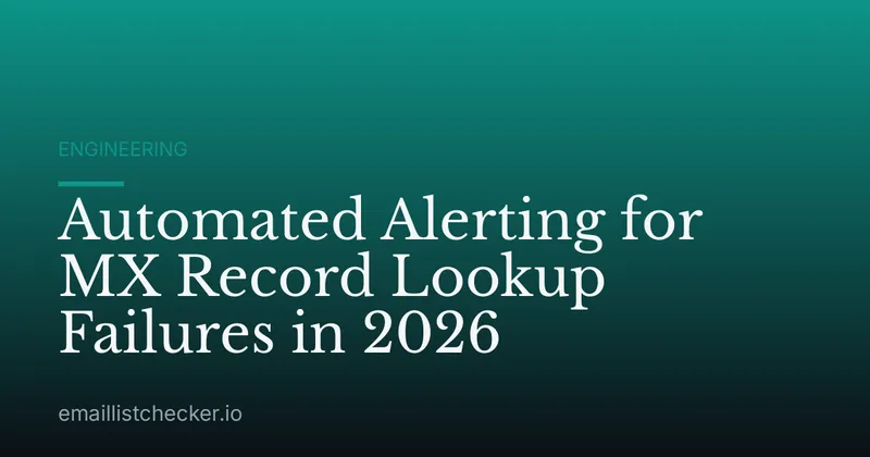 Automated Alerting for MX Record Lookup Failures in 2026