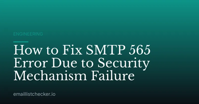 How to Fix SMTP 565 Error Due to Security Mechanism Failure