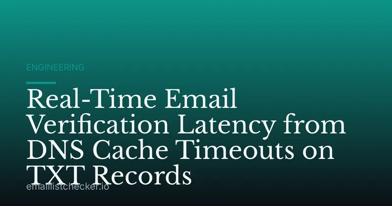 Real-Time Email Verification Latency from DNS Cache Timeouts on TXT Records