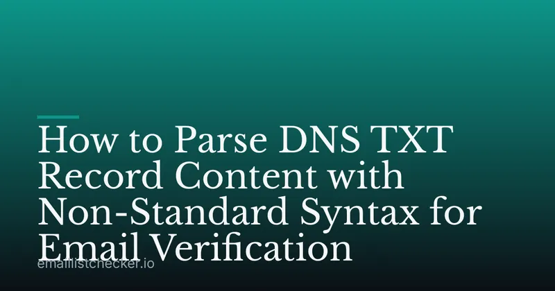How to Parse DNS TXT Record Content with Non-Standard Syntax for Email Verification