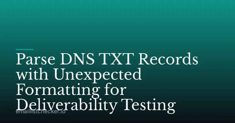 Parse DNS TXT Records with Unexpected Formatting for Deliverability Testing