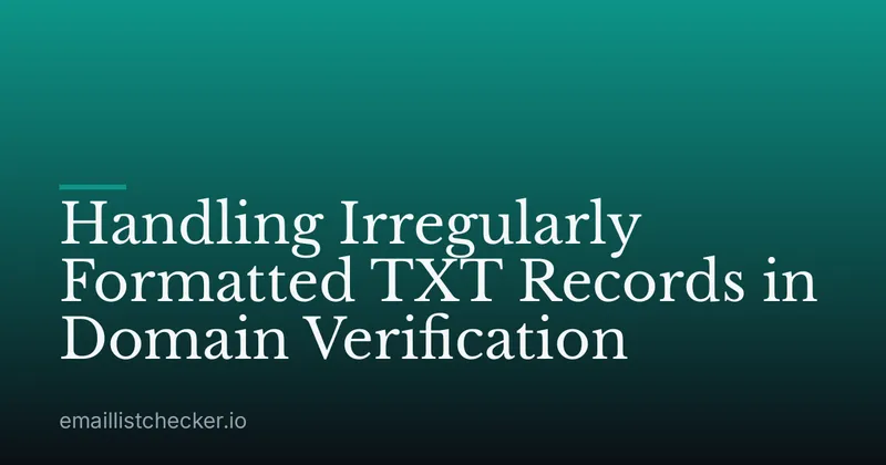 Handling Irregularly Formatted TXT Records in Domain Verification